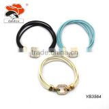 New fashion design wholesale leather wax rope chain braided bracelet for women and men gift