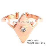 Simple Gold Jewelry Designs Wholesale Rhombic Adjustable Rhinestone Rings thumbnail-3