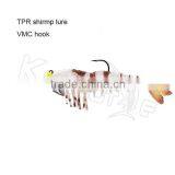 CHS007 Soft Shrimp Lure 5 Sections Body Live Shrimp Lure Lumo Eyes Fishing Bait