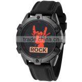 Fashion Rock and Roll Cool Big Case Silicone Man Watch Quartz Sport Rubber Watch thumbnail-1