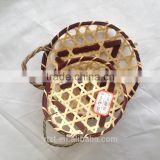 colored Easter bamboo basket with handle
