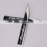 2pcs Chrome Auto Car Dagger Fender Emblems Sticker Badge Decal Fit for TURBO NEW thumbnail-4
