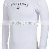 92% Polyester 8% Spandex (Lycra) Full Sleeves White Compression Shirt / Rash Guard With Printing