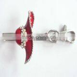 Rhinestone and Enamel Queen Hat Charm Key Finder Keychain