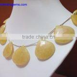 Yellow Aventurine Hand Made 20-30 mm Faceted Heart Shape, 6" Strand Length 100% Natural Gemstones thumbnail-2
