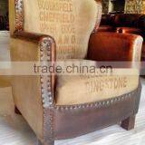 JodhpurFurniture Manufacturers ,LEATHER CANVAS SOFA SINGLE SEATER
