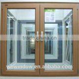 Wood Color Double-sash PVC/UPVC Tilt and Turn Windows, PVC/UPVC Inward Opening Glass Windows and Doors