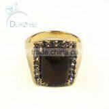 Mens Gold Ring With Tiger Eyes thumbnail-1