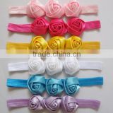 fashionable rose flower shape fabric elastic headband