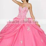New Design Sweetheart Floor Length Applique Champagne Stain Quinceanera Dress HAQ-004 thumbnail-4
