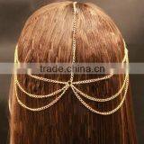 Fashion exquisite temperament bowknot hair jewelry Tassels Chains Head Band Silver/Gold Wedding Hair Jewelry