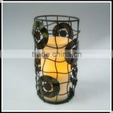 3"*6" metal lantern with Wax Shell Led Candle