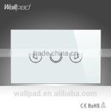 China Supplier Wallpad LED White Crystal Glass 110~250V US 120 Standard Electrical Touch Screen LED Dimmer Light Switch