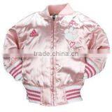 Custom White Satin Baseball Varsity Letterman Jacket Girls Baseball Jacket Varsity Jackets thumbnail-2