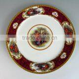 Dinnerware Steak Plate, Custom Ceramic Plates, Ceramic Red Plate thumbnail-2