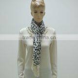 TYS1108 Black Spot Print Knitted 100% Wool Scarf