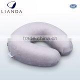 Cute Fast Delivery Plush Fabric Ergonomic Memory Foam Travel Neck Pillow With Simple Logo thumbnail-6