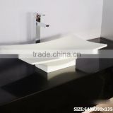 100% pure acrylic toilet solid surface basin , Stone Resin bathroom Wash Basin, acrylic solid surface wall hung wash basin