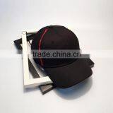 Custom 6 Panel Cotton Black Baseball Hats thumbnail-3