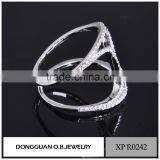 China Factory Custom OEM Sterling Silver Rings Rhodium Polished Wedding Rings for Women thumbnail-6