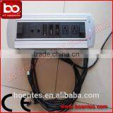 US Standard Brushed Aluminum Desktop Socket With Rotating Power Plug/Tabletop Socket thumbnail-1