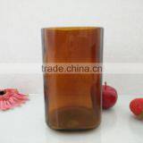 Candle Glass Jar, Dark Amber, Black or White thumbnail-2