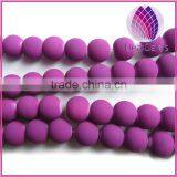 2014 new rubber-coated matte rosaries glass beads