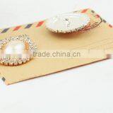 Oval Pearl&Crystal Rhinestone Button for Wedding Invitation Card thumbnail-5