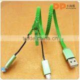 New Gadgets Visible LED Light USB 2 in 1 Zipper Cable for Smartphone thumbnail-1