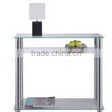 Modern Glass Top Mirrored Console Table thumbnail-3