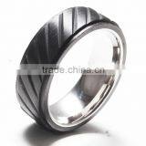 Cool carbon fiber stainless steel ring polished for men