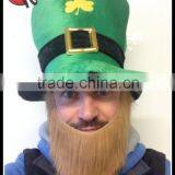St. Patricks Day Green Top Hat Beard Ireland Shamrock Rugby Football Fancy Party thumbnail-1