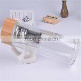 Drinking Glass Water Bottle With Stainless Steel Tea Filter, Borosilicate Water Bottle Glass 400ml thumbnail-3