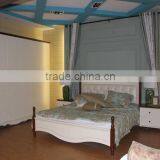 FUTURE Korea's Rural Style Solid Wood White Bed With Fabric for Bedroom Furniture Design thumbnail-6
