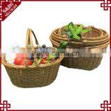 S&D Eco-friendly Rattan Cheap Furable Decorative Hand-crafted Shopping Wicker Basket With Handle thumbnail-3