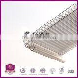 High Impact 12mm Cellular U-locking System Polycarbonate Hollow Sheet 100% Leaking-proof and Free Expansion 600mm