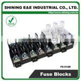 FS-018B 35mm Din Rail Mounted 600V 10A 8 Pole Midget Fuse Base thumbnail-2