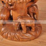 Thailand Style Solid Wood Carved Forest Elephant Little Chair, New Design Handcarved Shoe Changing Chair (BF01-X1175) thumbnail-5