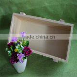Unfinished Rectangle Pine Wooden Basket for Fireplace or Wastepaper thumbnail-5