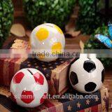 Funny Design Soccer Ball Box Mini Ceramic Money Box