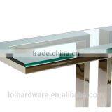 Factory Price Euro Style Stainless Steel Base Glass Console Table thumbnail-2