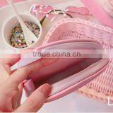 Sweet Heart Design Ladies Zipper Card Wallets Cute Coin Bag With Pink Pendant thumbnail-4