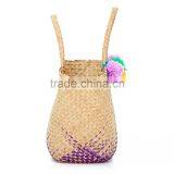 Seagrass Women Handbag With Pom Pom thumbnail-3