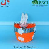 BSCI Audit Factory New Design Bunny Head Non-woven Fabric Easter Basket Spring Decoration thumbnail-1