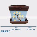 Vietnamese Ceramic Sandblasting Mini Flower Pot BN-M107 thumbnail-1
