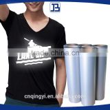 Jiabao silver film custom t-shirt printing reflective for t-shirts and garments