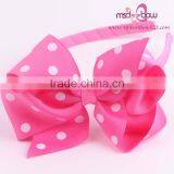 Dot Hair Bows Headbands for Baby Girls thumbnail-3