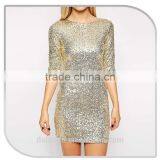 A SOS Mid Sleeve All Over Sequin New Fashion Elegant Christmas Party Dress thumbnail-5