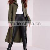 Hot Sale European Style Women Khaki Military Trench Coat thumbnail-2