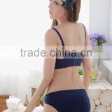 Pure White Latest Hot Sale Cute Gitls Sex Bra and Panty Set thumbnail-6